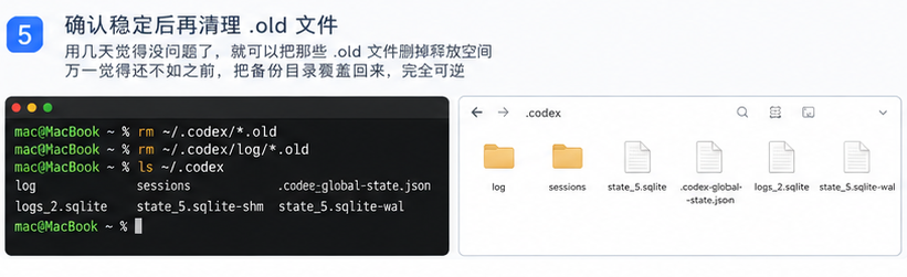 确认稳定后清理 .old 文件
